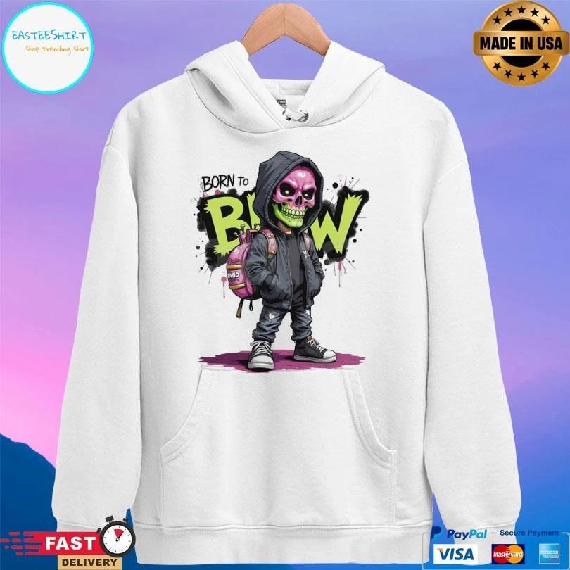 Born To Blow Neon Street Skeleton T-shirts