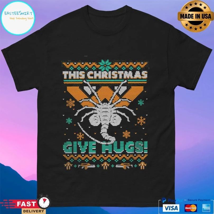This Christmas Give Hugs Ugly Christmas Hugs 2025 T-shirts