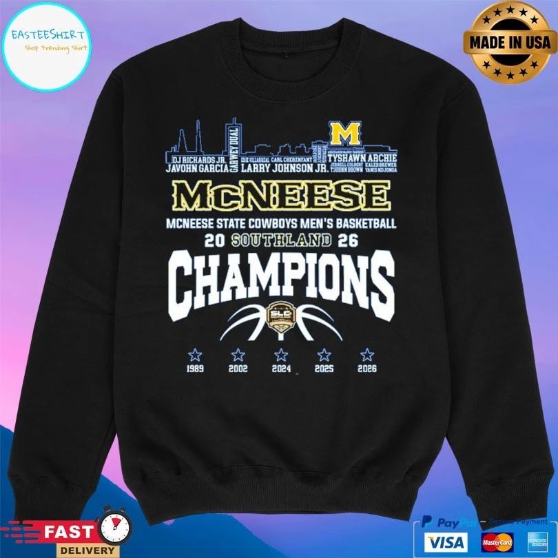 McNeese Mcneese State Cowboys Men’s Basketball Southland 2026 Champions T-shirts