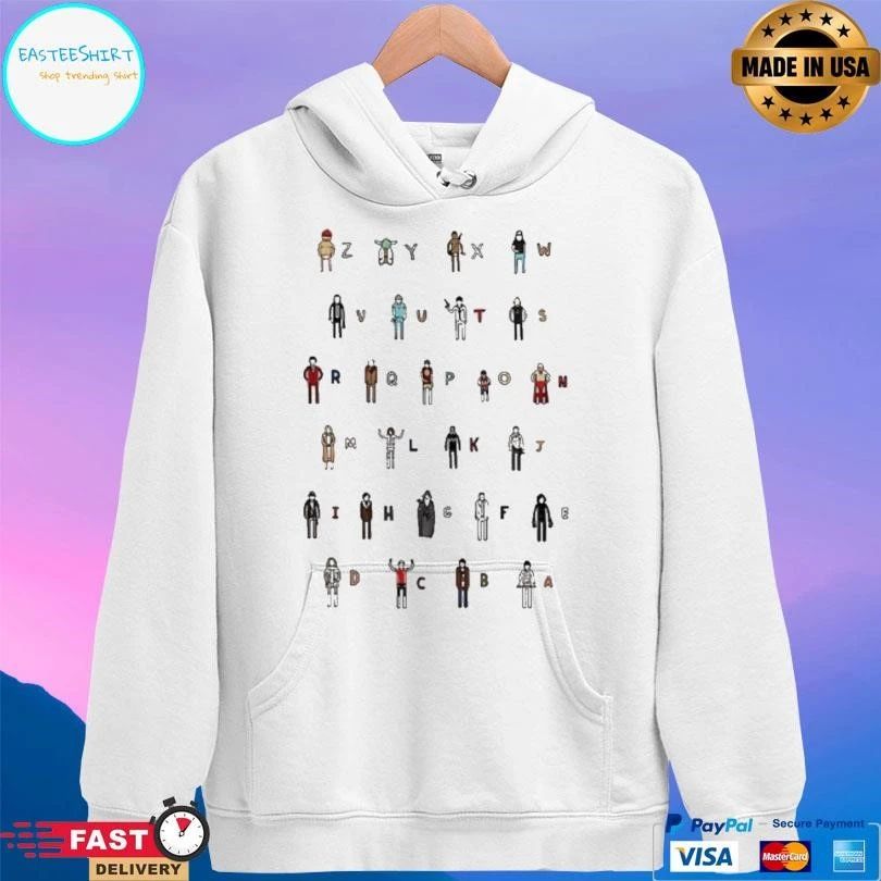 Z-A Movie Characters Alphabet T-shirts