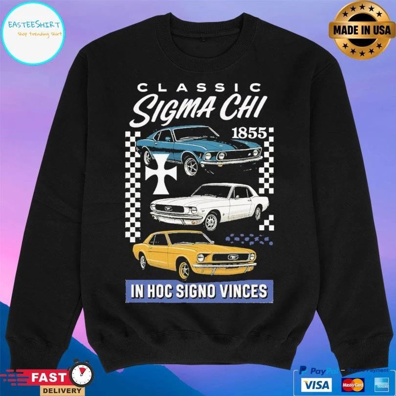 Classic Sigma Chi Vintage Cars 1855 In Hoc Signo Vinces T-shirts