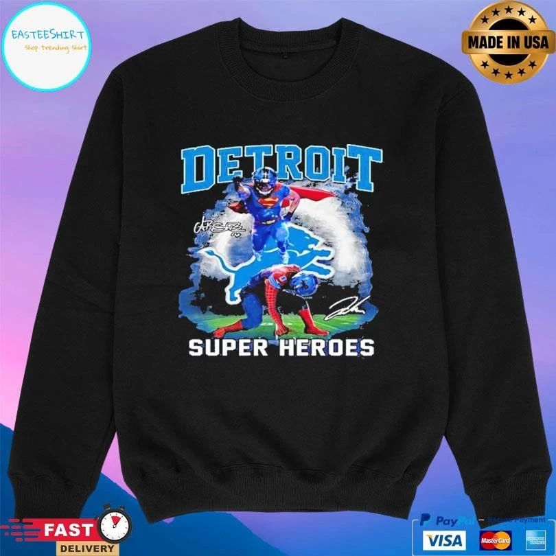 Detroit Lions Super Heroes Signatures Classic T-shirts