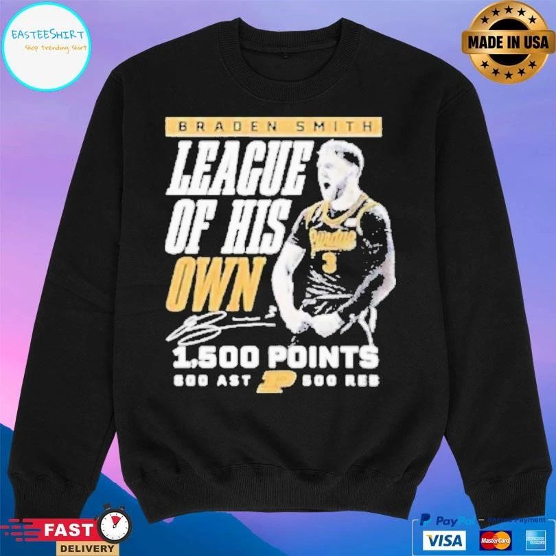 Braden Smith League Of His Own Purdue Boilermakers 1500 Points Signature T-shirts