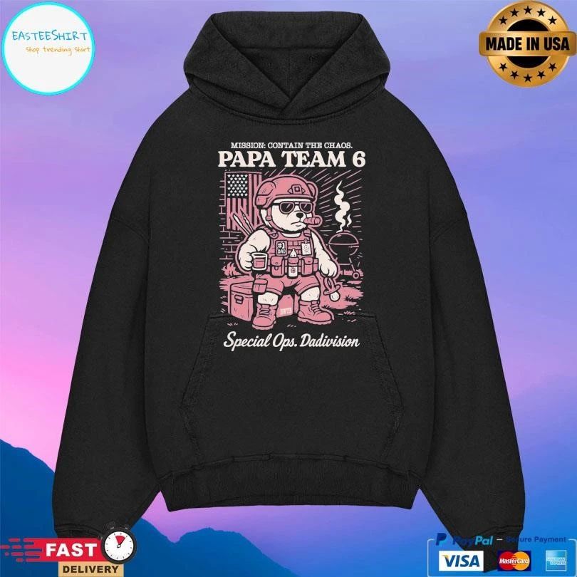 Mission Contain The Chaos Papa Team 6 Bear Special Ops Dadivision T-shirts