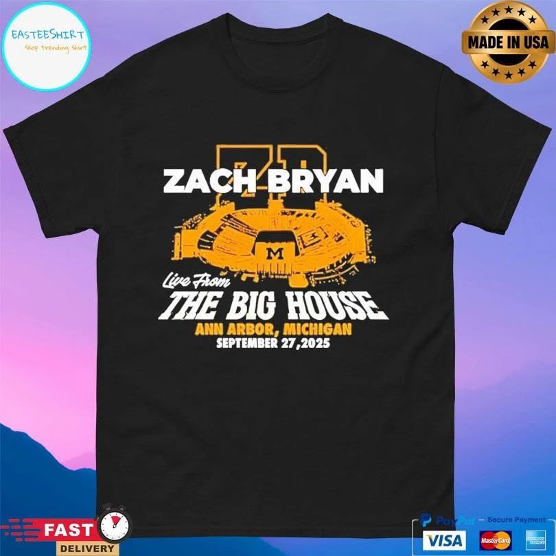 Zach Bryan Live From The Big House Ann Arbor Michigan September 27 2025 T-shirts
