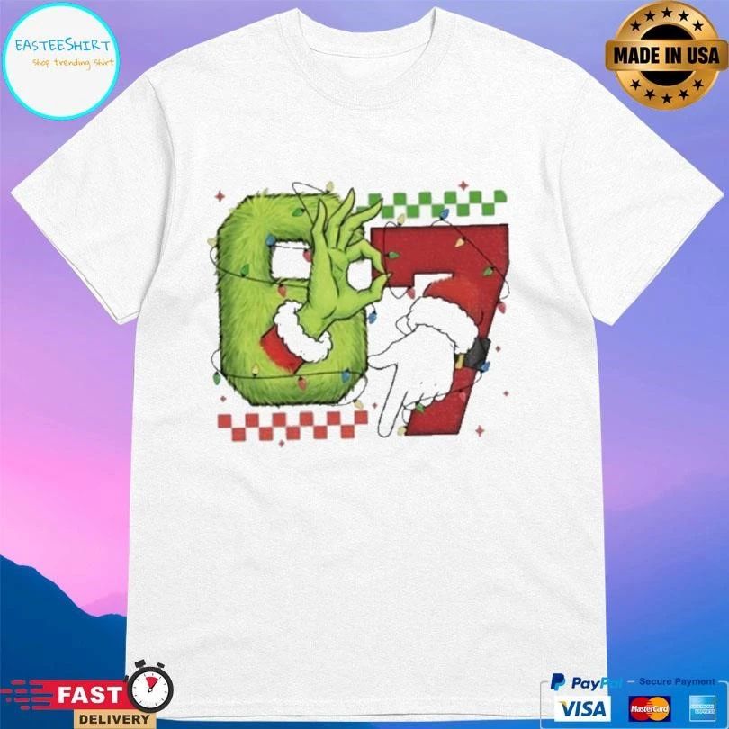 Six Seven 6 7 Christmas Grinch Hand Christmas 2025 Green Guy T-shirts