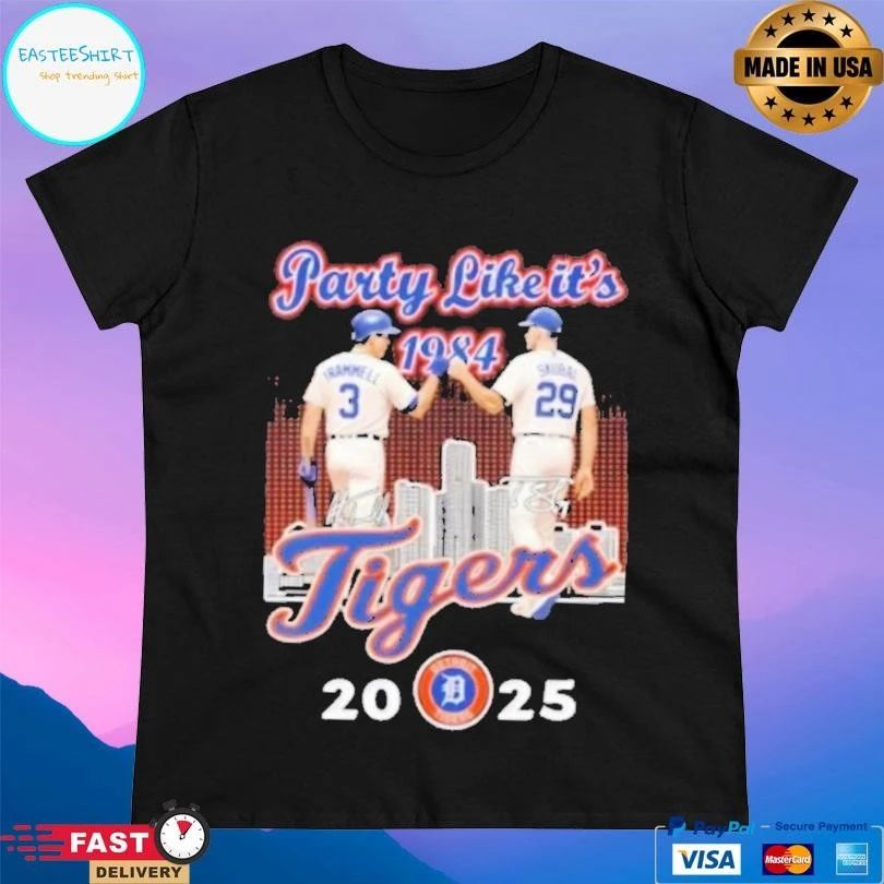 Party Like It’s 1984 Detroit Tigers Trammell X Skubal 2025 Skyline T-shirts