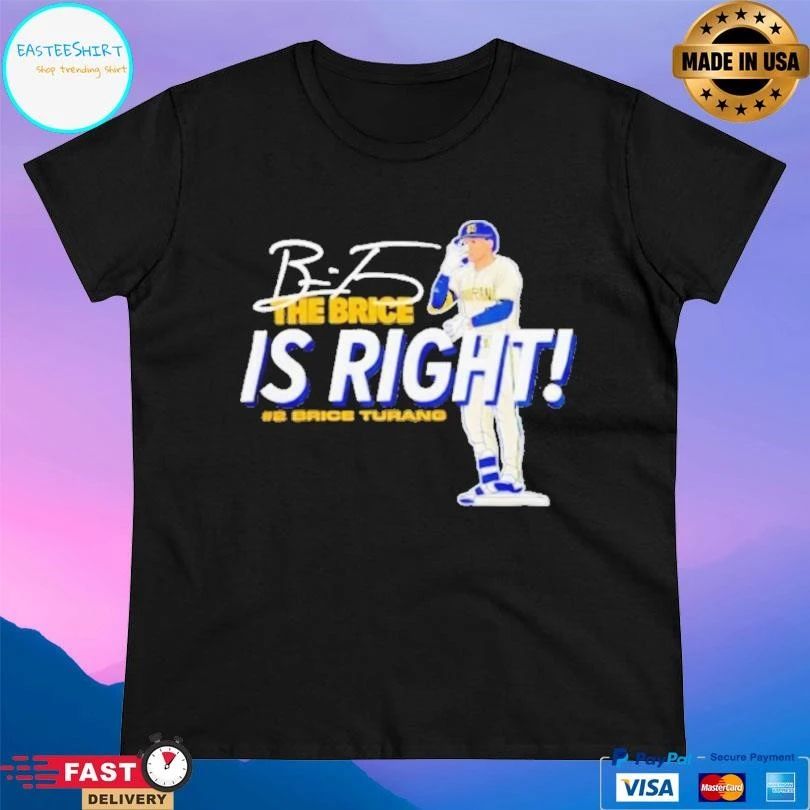 Brice Turang The Brice Is Right Milwaukee Brewers Baseball Signature 2025 T-shirts
