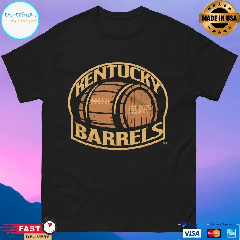 Kentucky Barrels Main Logo Est 2025 100 Proof Football T-shirts