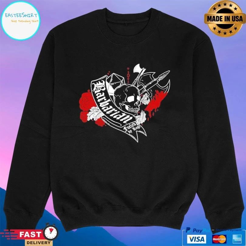 Barbarian Fueled By Rage Skull T-shirts
