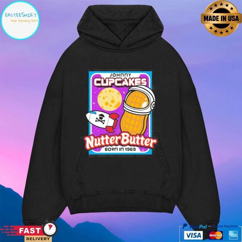 Johnny Cupcakes Nutter Butter Born In 1969 60’s Astronaut Cookie Cakes T-shirts