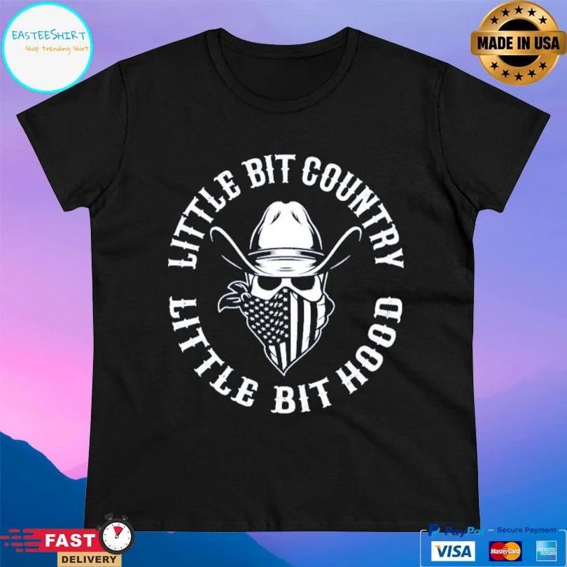 Little Bit Country Little Bit Hood Cowboy Skull T-shirts