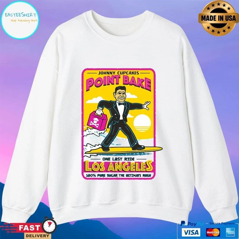 Johnny Cupcakes Point Bake One Last Ride Los Angeles 100 Pure Sugar The Ultimate Rush T-shirts