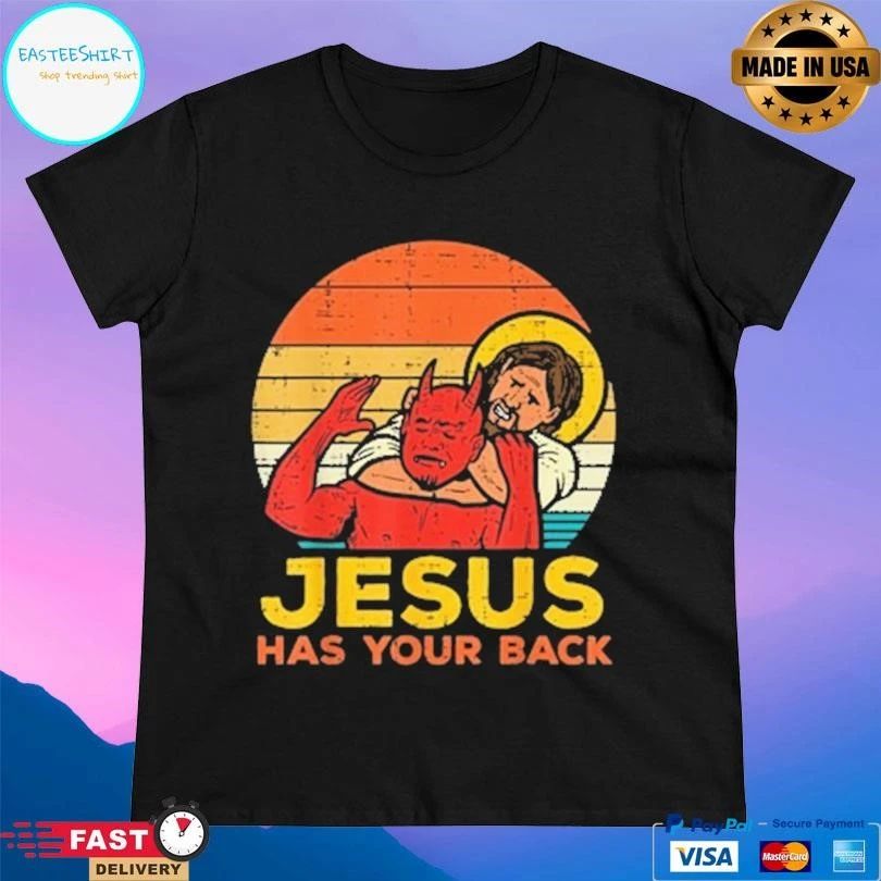 Otis Wrestler Jesus Has Your Back Jiu Jitsu Retro Christian T-shirts