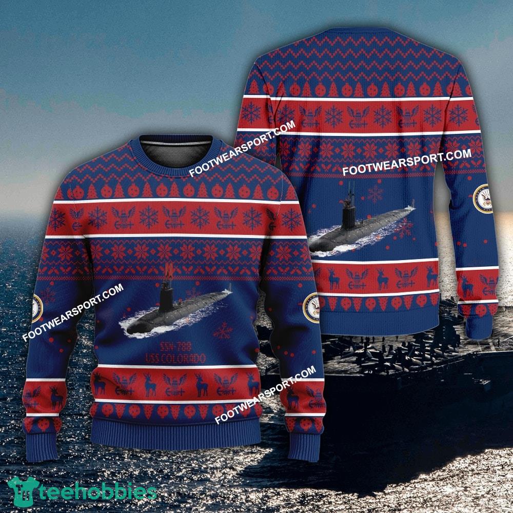 US Navy USS Colorado SSN-788 Knitted Xmas 3D Sweater Gift Veteran