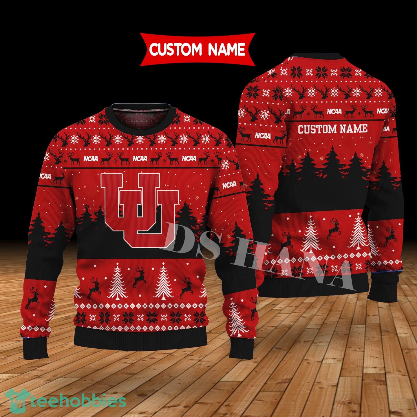 Utah Utes Custom Name Merry Xmas Sweater For Utah Utes Fans Sweater