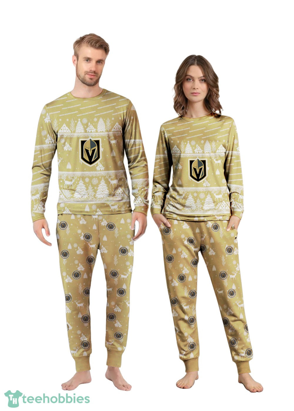 Vegas Golden Knights Christmas Pattern Family Matching Pajamas Sets Best Gift For Christmas