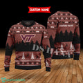 Virginia Tech Hokies Custom Name Merry Xmas Sweater For Virginia Tech Hokies Fans Sweater