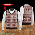 Virginia Tech Hokies Custom Name New Style Sweater Ghile Style 3D Print Christmas Sweater