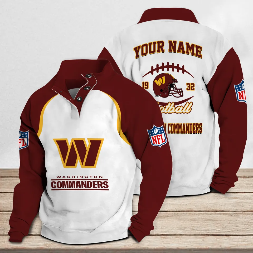 Washington Commanders Custom Stand Collar Sweatshirt