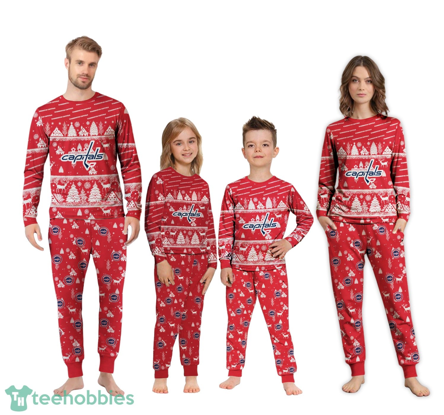 Washington Capitals Christmas Pattern Family Matching Pajamas Sets Best Gift For Christmas