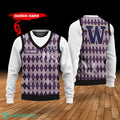 Washington Huskies Custom Name New Style Sweater Ghile Style 3D Print Christmas Sweater