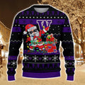 Washington Huskies Santa Claus Ugly Christmas Sweater All Printed Sweater For Fans Gift Ideas