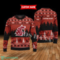 Washington State Cougars Custom Name Merry Xmas Sweater For Washington State Cougars Fans Sweater