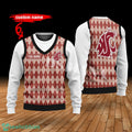 Washington State Cougars Custom Name New Style Sweater Ghile Style 3D Print Christmas Sweater