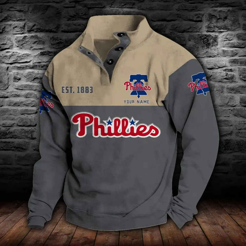 Philadelphiaa Stand Collar Sweatshirt, Custom Baseball Fan Gift