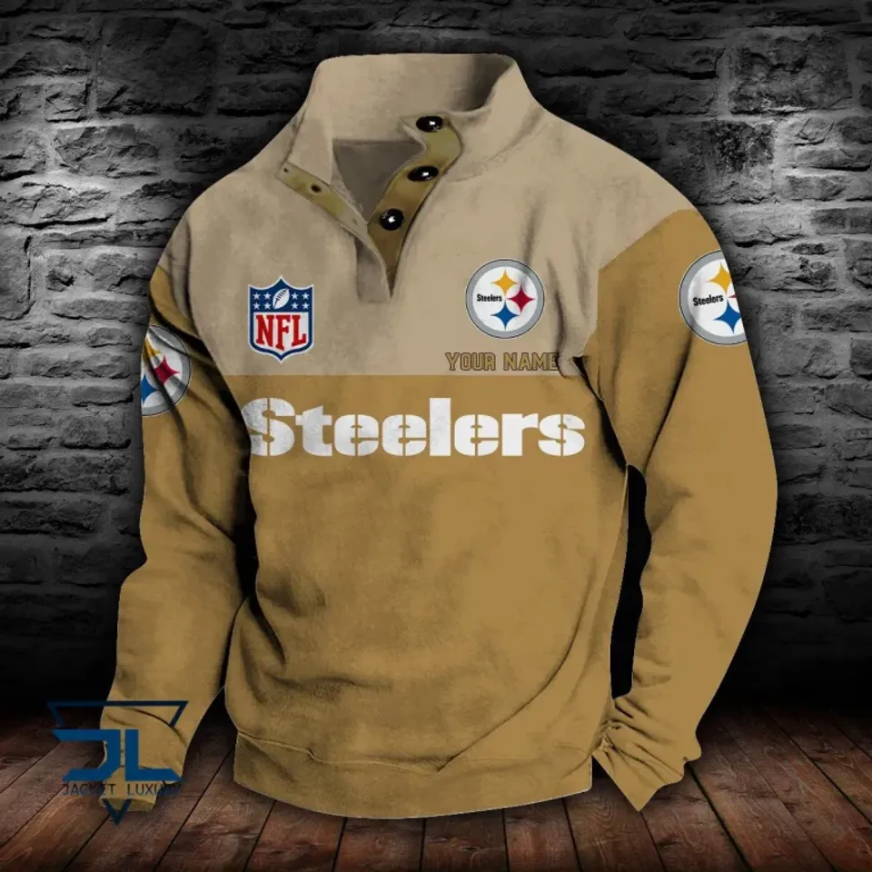 Personalized Pittsburgh Steeler Stand Collar Sweatshirt